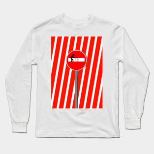 Lady Carpenter CARTOON NO ENTRY in red and white Long Sleeve T-Shirt